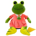 Peluche grenouille en robe rose